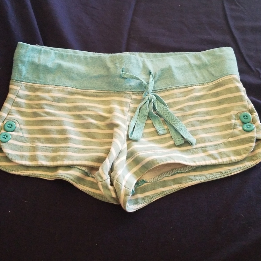 Delias aqua blue striped shorts